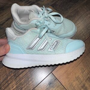 Adidas Light Teal and White Sneakers